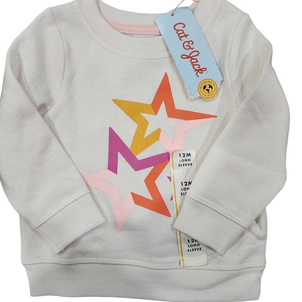 New! Girl's Cat & Jack Star Pullover